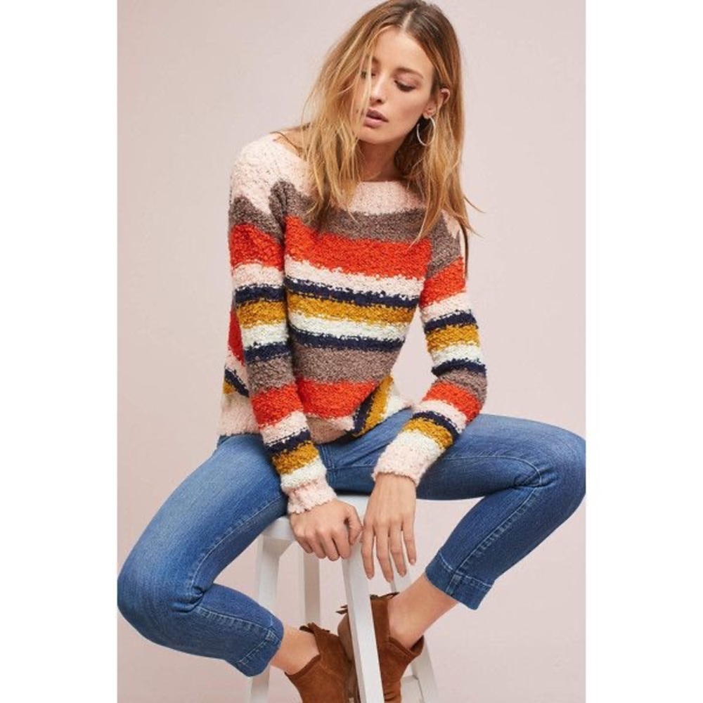 NWT Free people Numph boat neck striped sweater medium